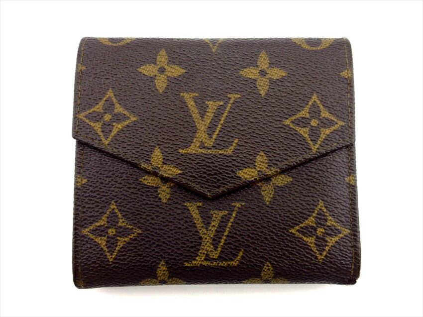 Louis Vuitton Bifold M61660 Portonebi old Brown Beige Wallet Case T20998