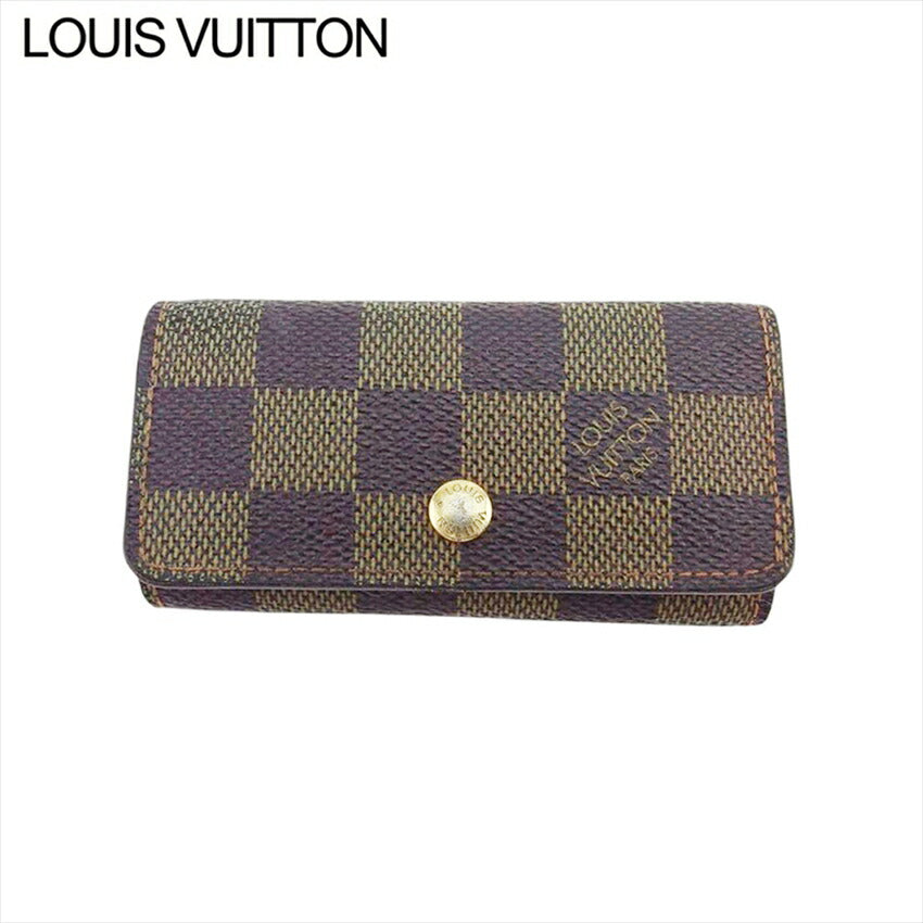 Louis Vuitton Key holder N62631 Multicles4 Brown Beige Gold Key Chain T21299