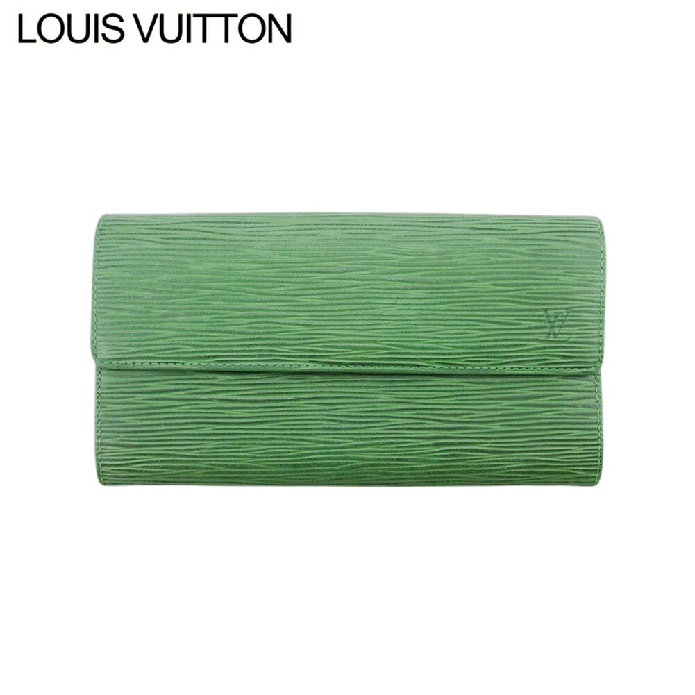 Louis Vuitton Long Purse M63574 Borneo Pochette Green Wallet Case