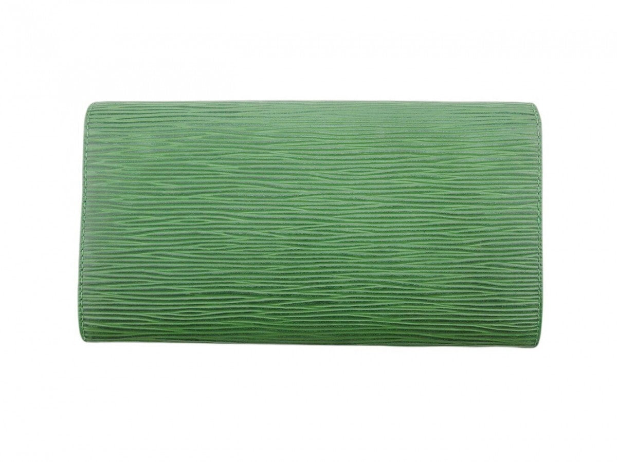 Louis Vuitton Long Purse M63574 Borneo Pochette Green Wallet Case
