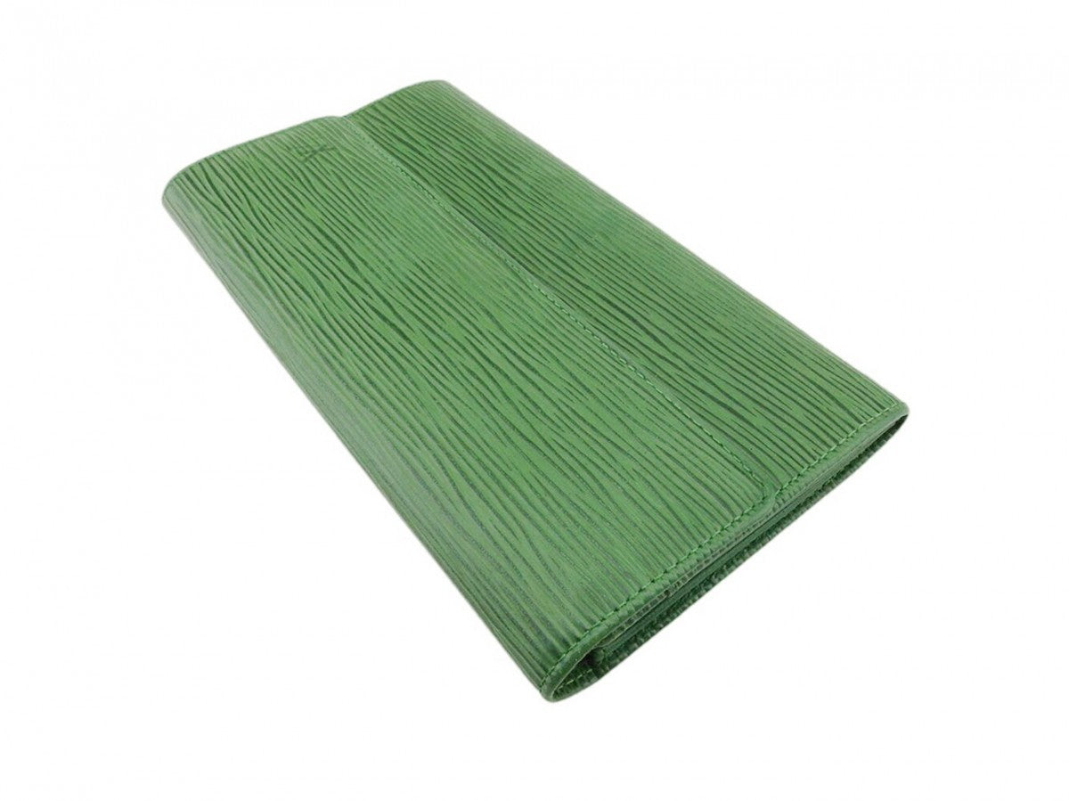 Louis Vuitton Long Purse M63574 Borneo Pochette Green Wallet Case