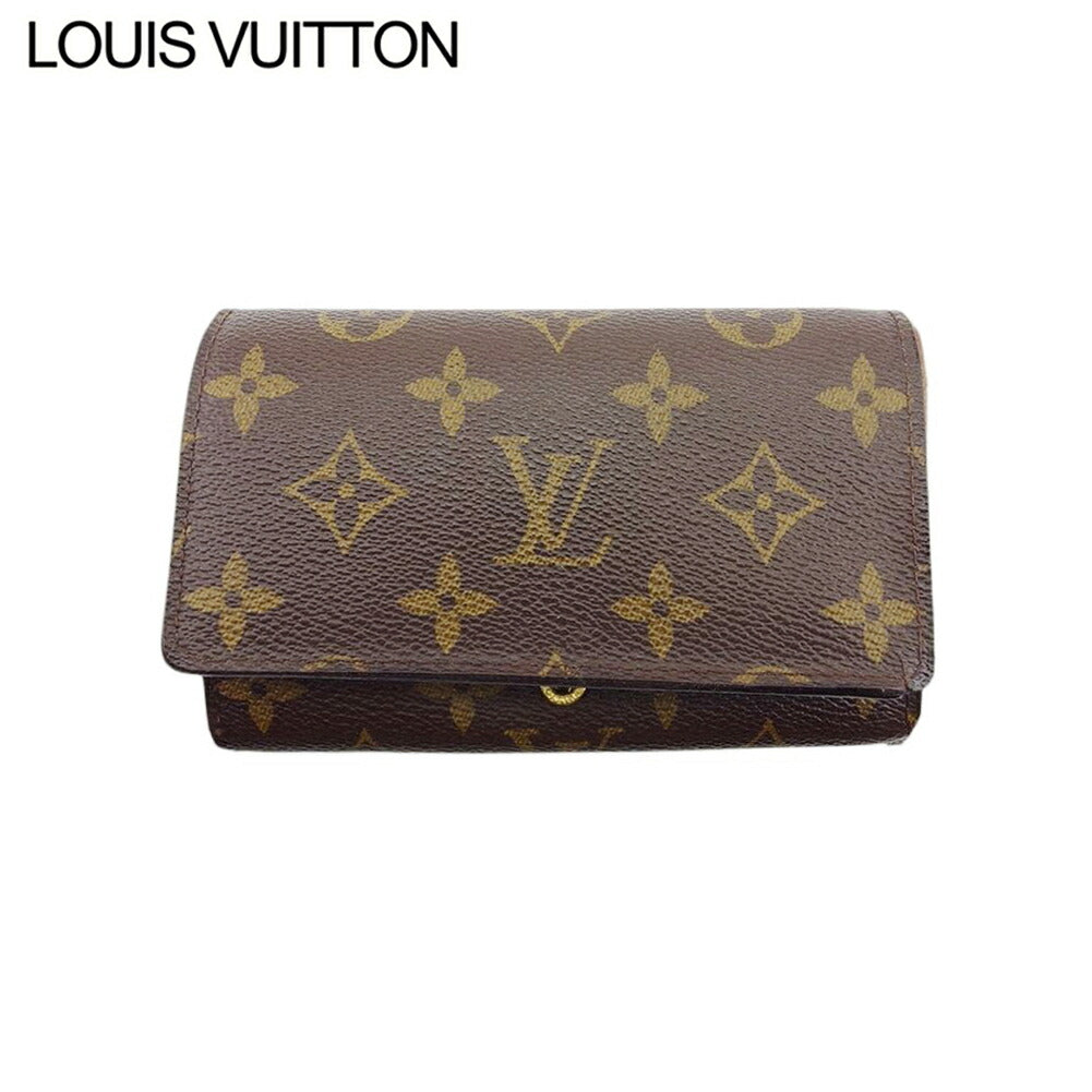 Louis Vuitton Long Purse M61736 Portefeuille Tresor Brown Beige Gold Wallet Case