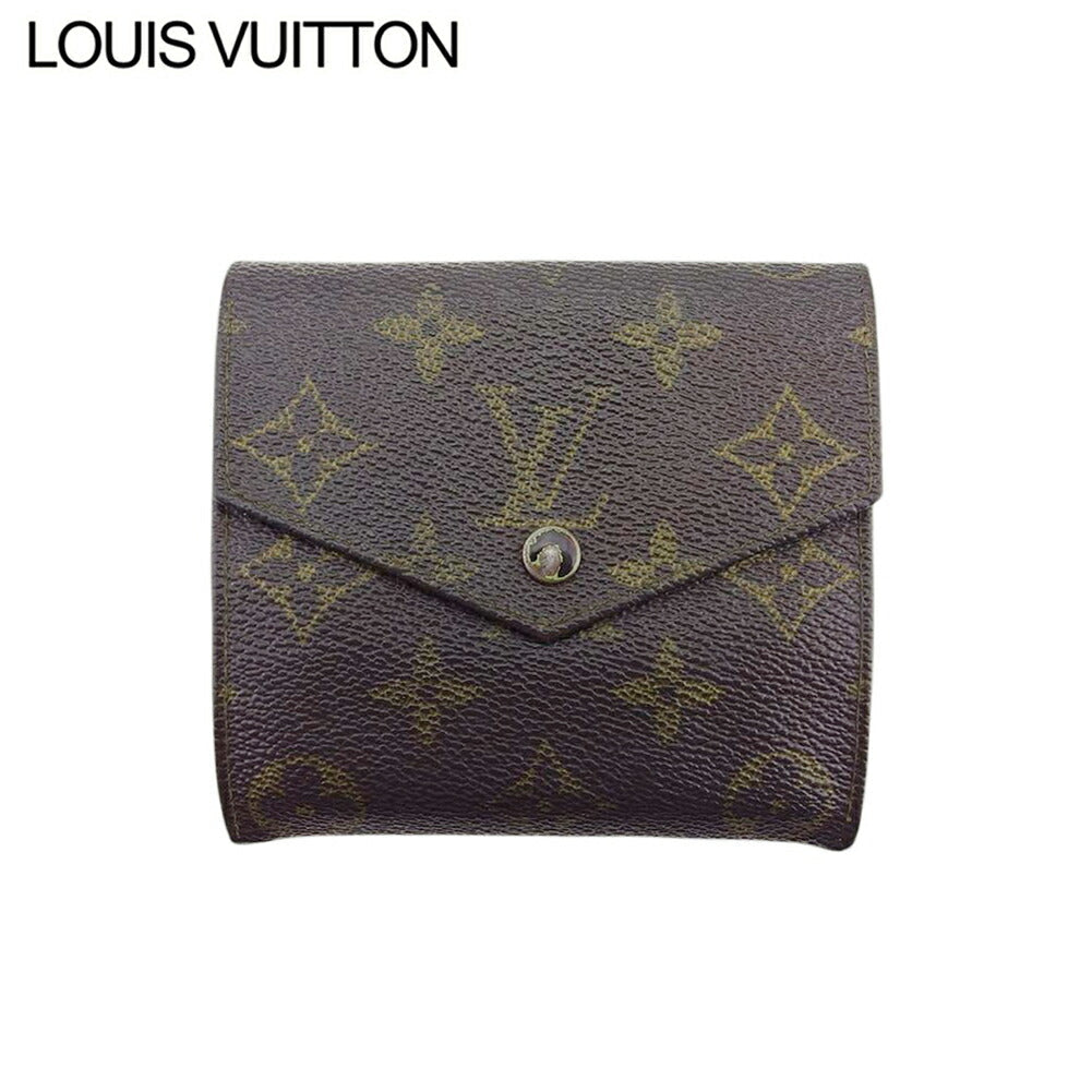 Louis Vuitton Bifold M61660 Portonebi old Brown Beige Gold Wallet Case