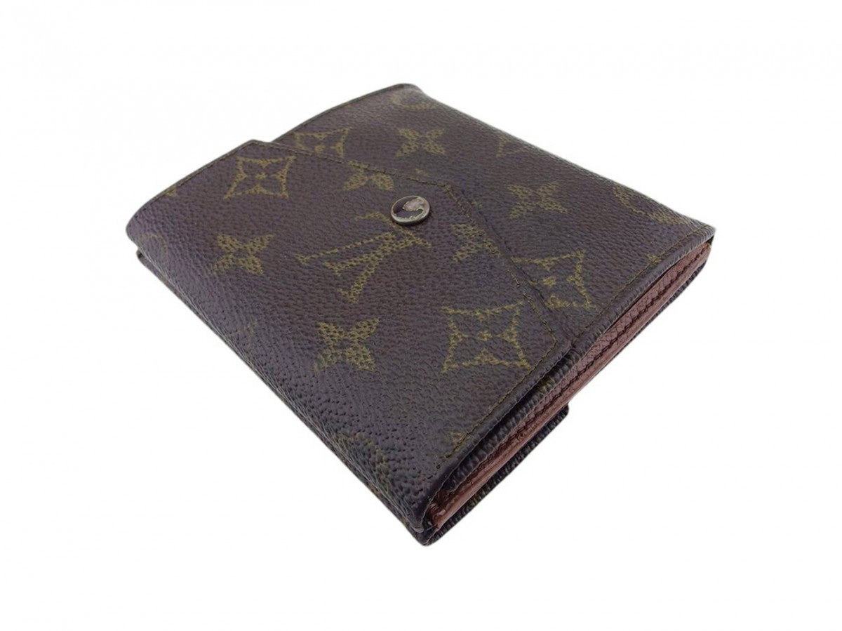 Louis Vuitton Bifold M61660 Portonebi old Brown Beige Gold Wallet Case