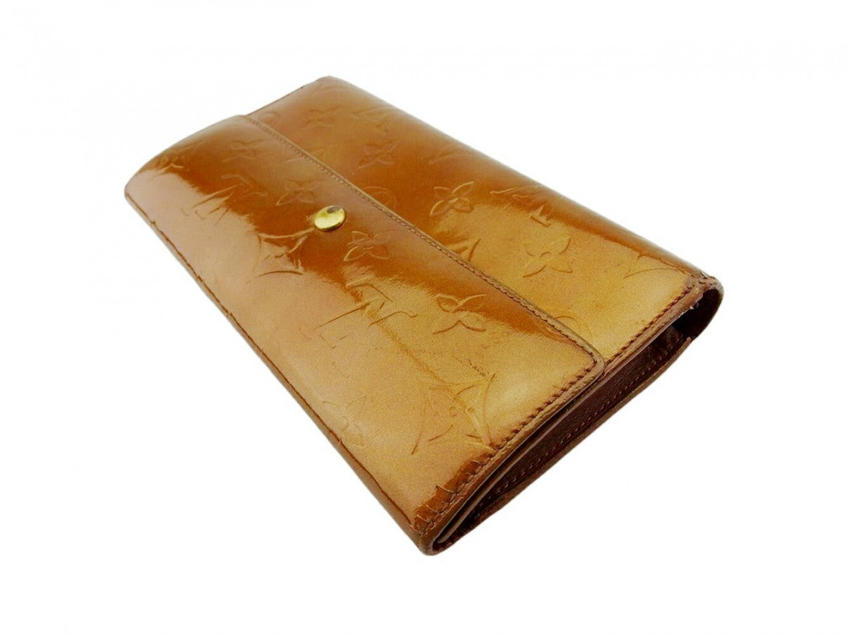 Louis Vuitton Long Purse M91166 Porte Tresor Brown Gold Wallet Case