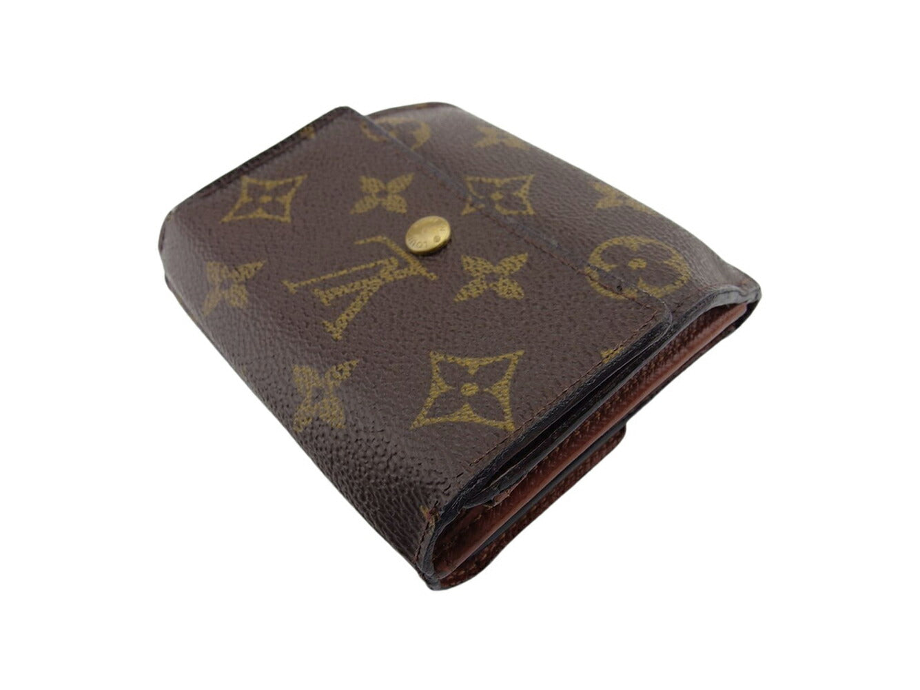 Louis Vuitton Bifold M61652 Porte Monnaie Billets Brown Beige Gold Wallet Case T21789