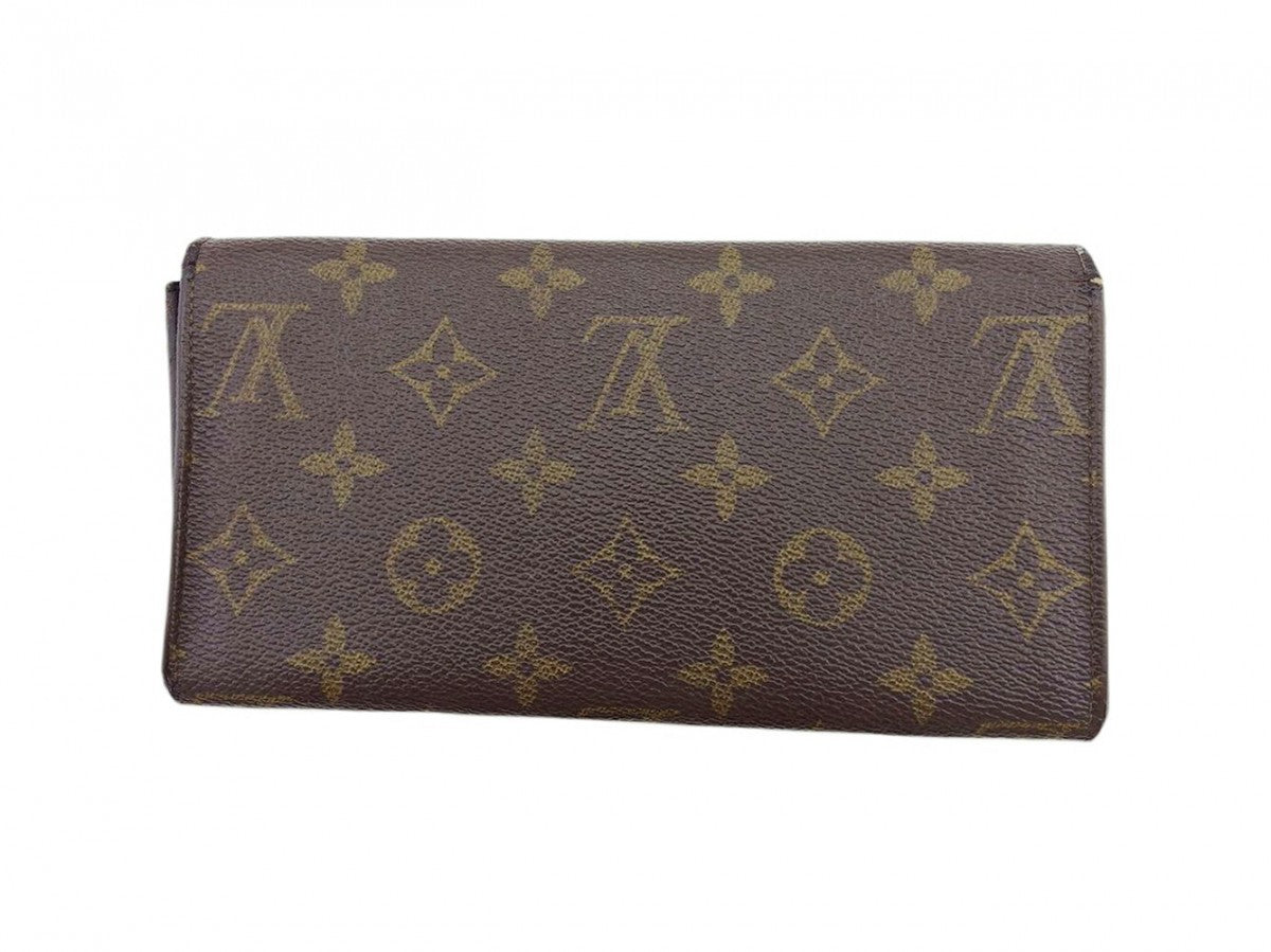 Louis Vuitton Long Purse M61724 Pochette Porto Brown Beige Gold Wallet Case T21825
