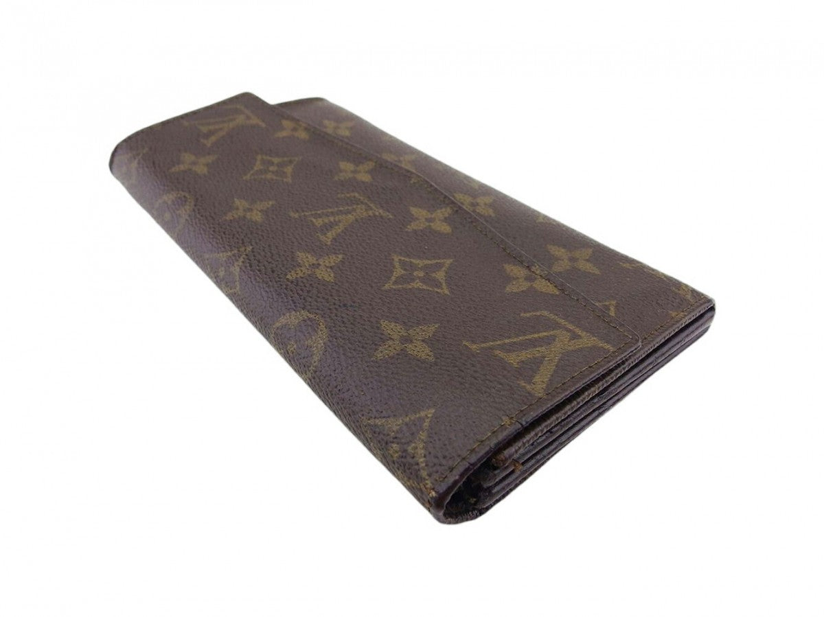 Louis Vuitton Long Purse M61724 Pochette Porto Brown Beige Gold Wallet Case T21825