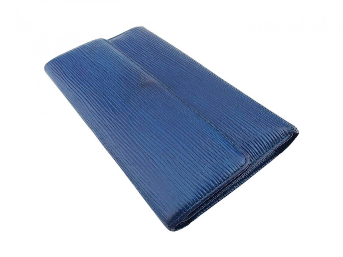 Louis Vuitton Long Purse M63385 Porte Tresor Blue Wallet Case