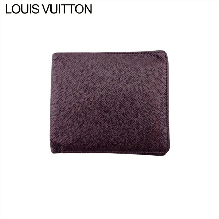 Louis Vuitton Bill Compartment Acajou Purple Porte Brown Handbag