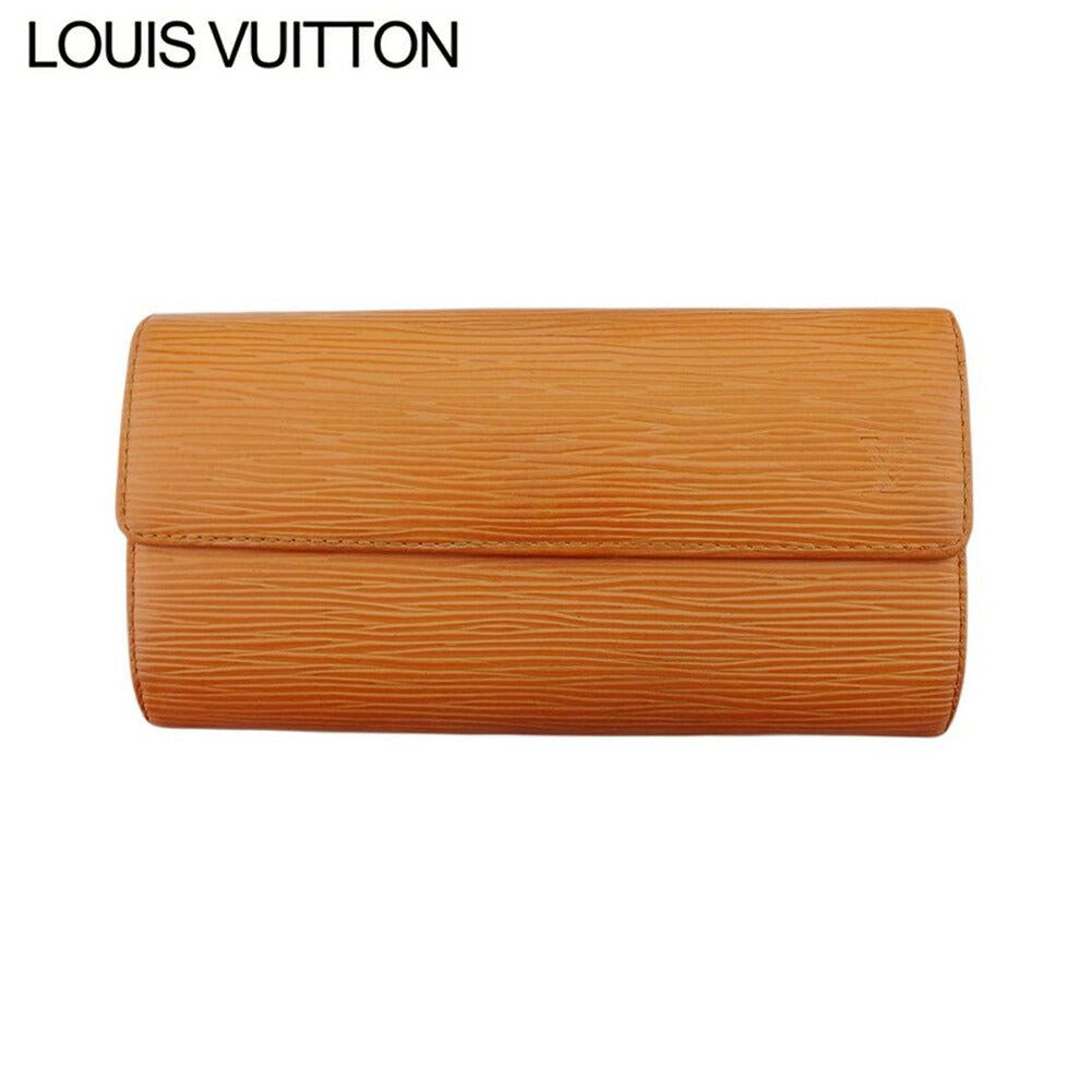 Louis Vuitton Long Purse M6359H Pochette Portomonet Gold Orange Wallet Case