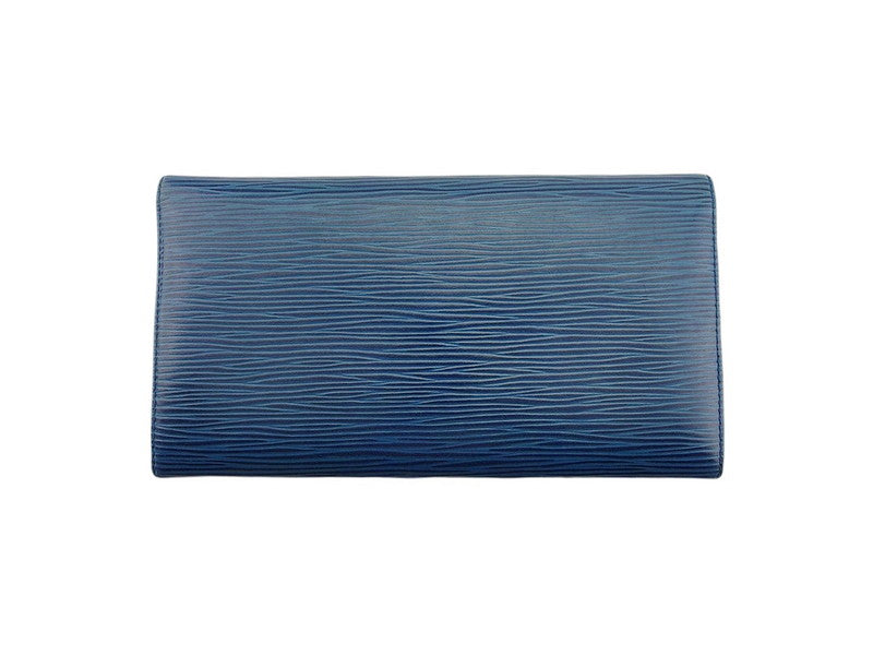 Louis Vuitton Long Purse M63565 Pochette Porto Blue Wallet Case