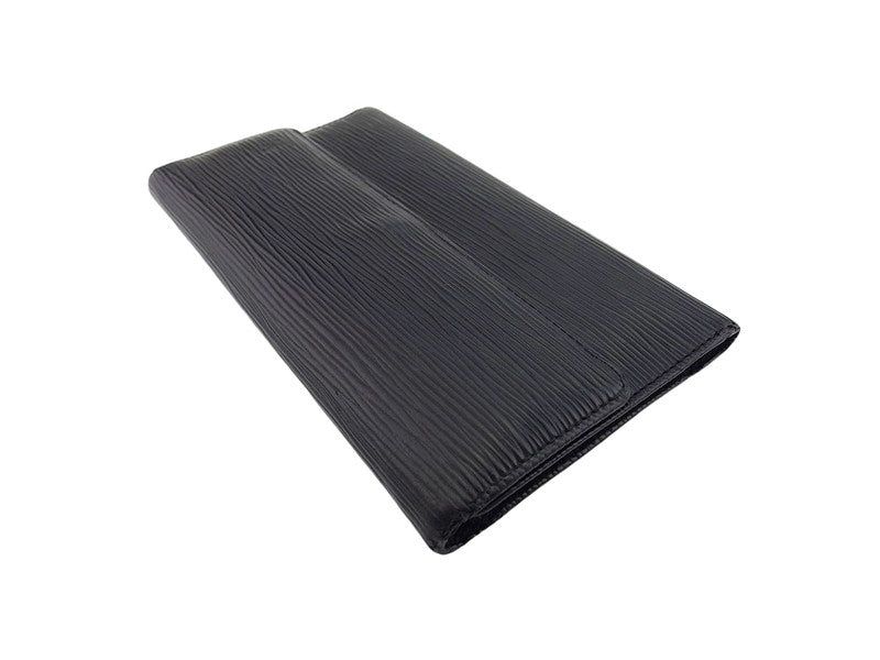 Louis Vuitton Long Purse M63382 Porte Tresor Black Wallet Case