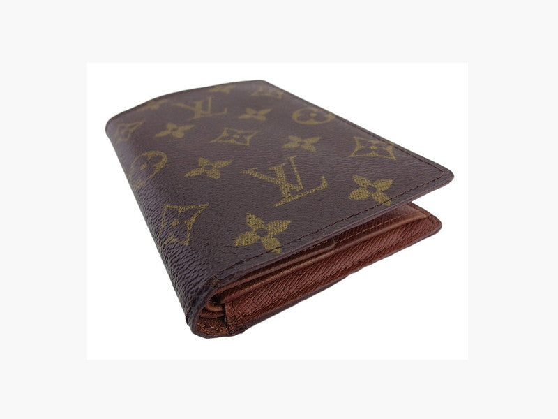 Louis Vuitton Bifold M61619 Porte Billets Identity Brown Beige Wallet Case