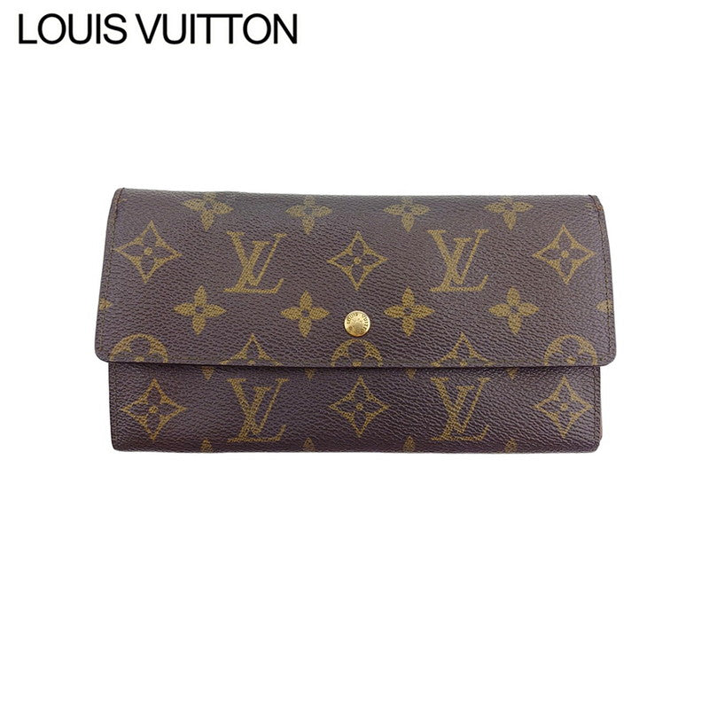 Louis Vuitton Long Purse M61724 Pochette Porto Brown Beige Gold Wallet Case T22415