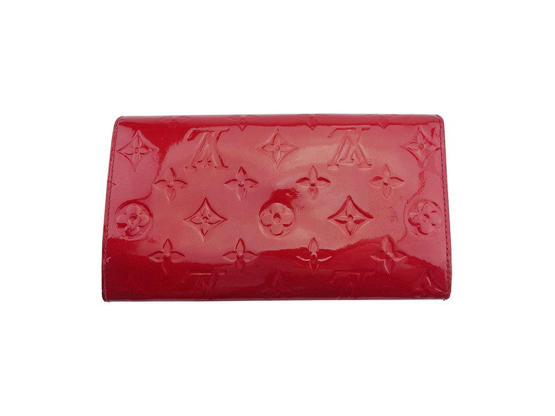 Louis Vuitton Long Purse M93531 Portefeuille International Red Gold Wallet Case