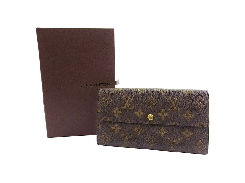 Louis Vuitton Long Purse M61725 Pochette Porto Brown Beige Wallet Case T22473