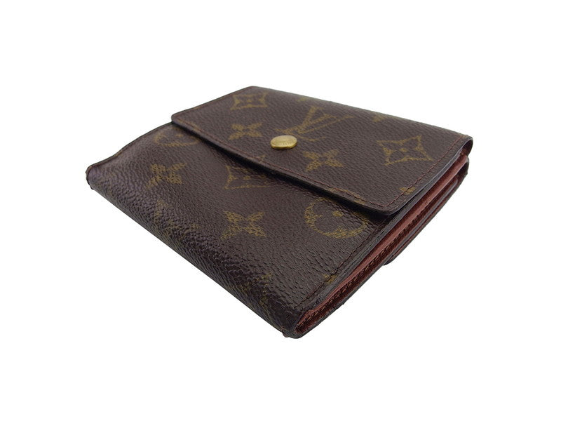Louis Vuitton Bifold M61652 Porte Monnaie Billets Brown Beige Gold Wallet Case