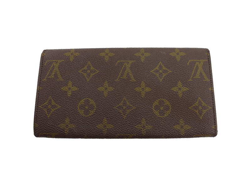 Louis Vuitton Long Purse No.212 Monogram Canvas Brown Beige Wallet Case