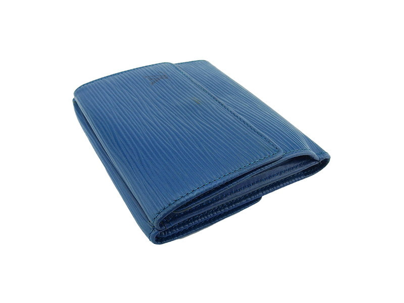 Louis Vuitton Bifold M63485 Porte Monnaie Billets Blue Wallet Case
