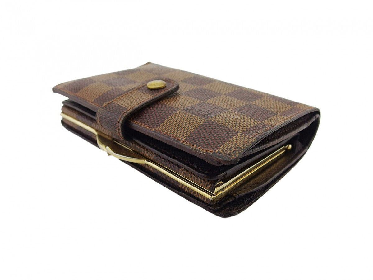 Louis Vuitton Bifold Portefeuille Florin Leather Brown Beige Wallet Case