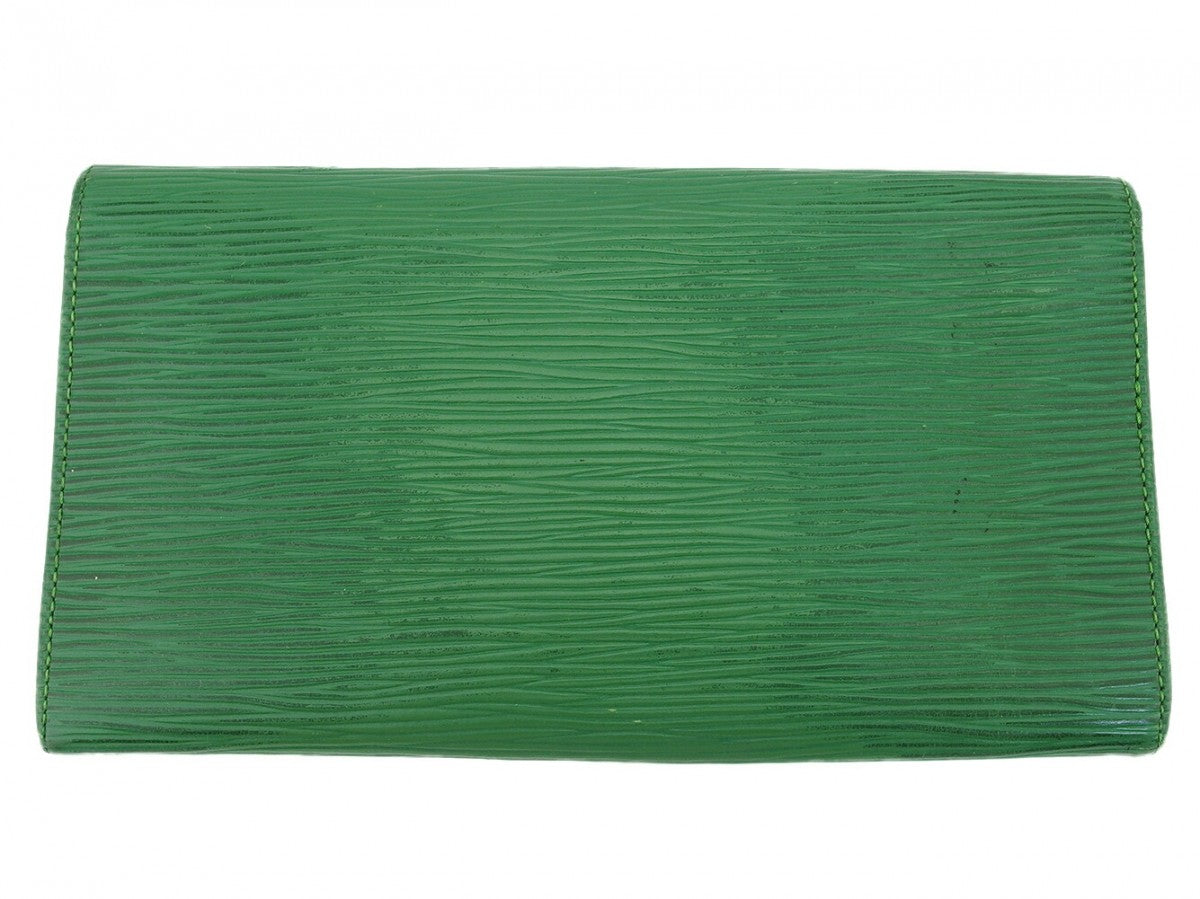 Louis Vuitton Long Purse M63574 Pochette Porto Green Wallet Case