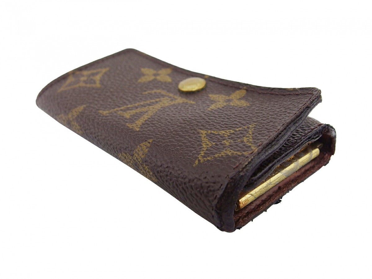 Louis Vuitton Key holder x Brown Beige Gold Key Chain T23702