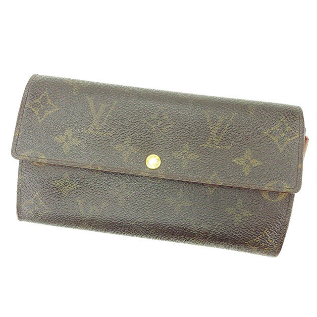 Louis Vuitton Long Purse M61725 Pochette Porto Monogram Canvas Brown Wallet Case