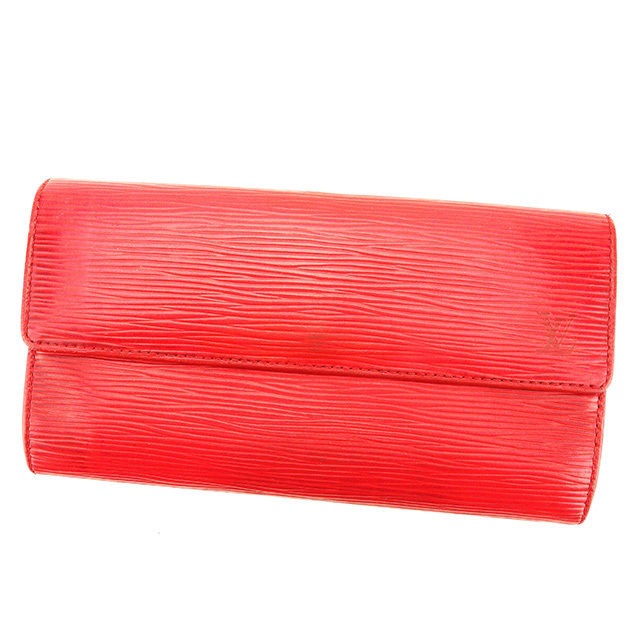 Louis Vuitton Long Purse M63577 Castilian Pochette Red Wallet Case T2981