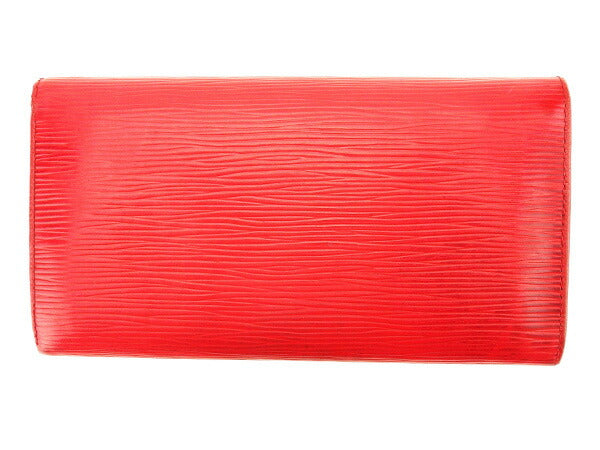 Louis Vuitton Long Purse M63577 Castilian Pochette Red Wallet Case T2981