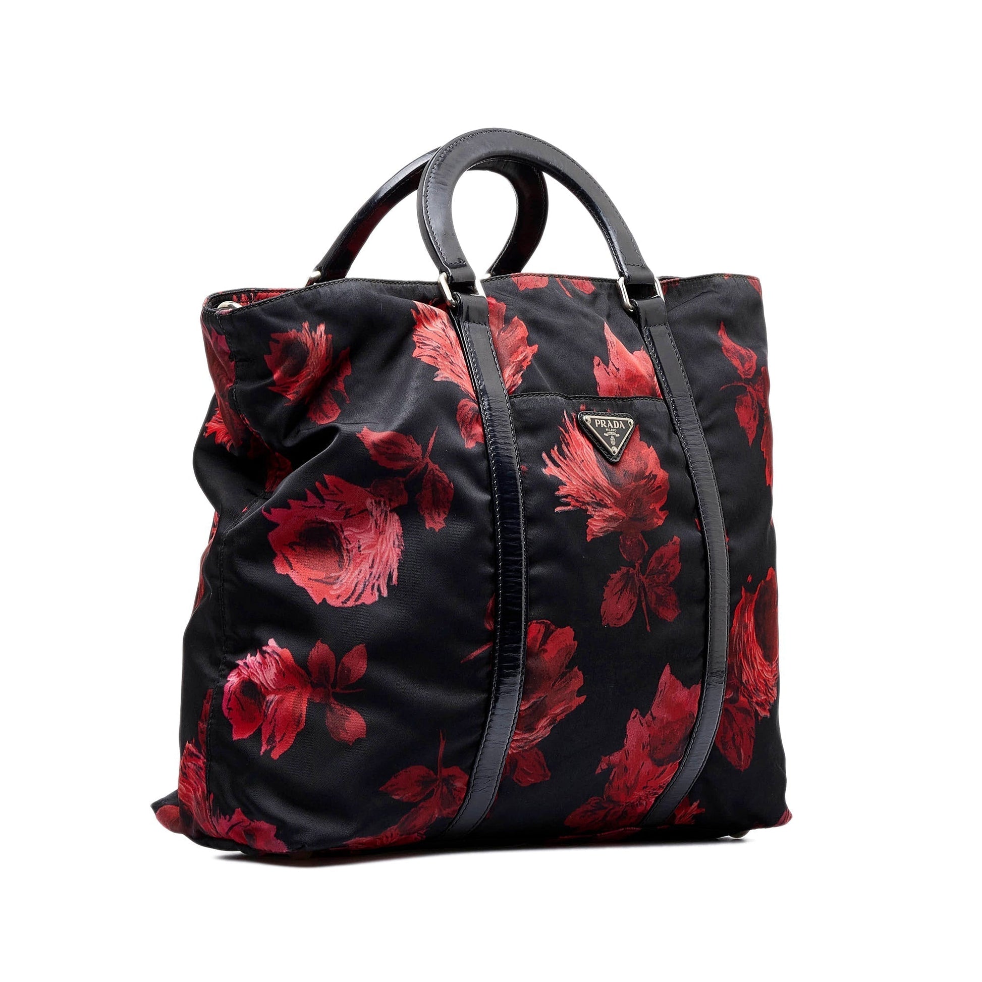Prada Tessuto Stampato Tote Bag Black
