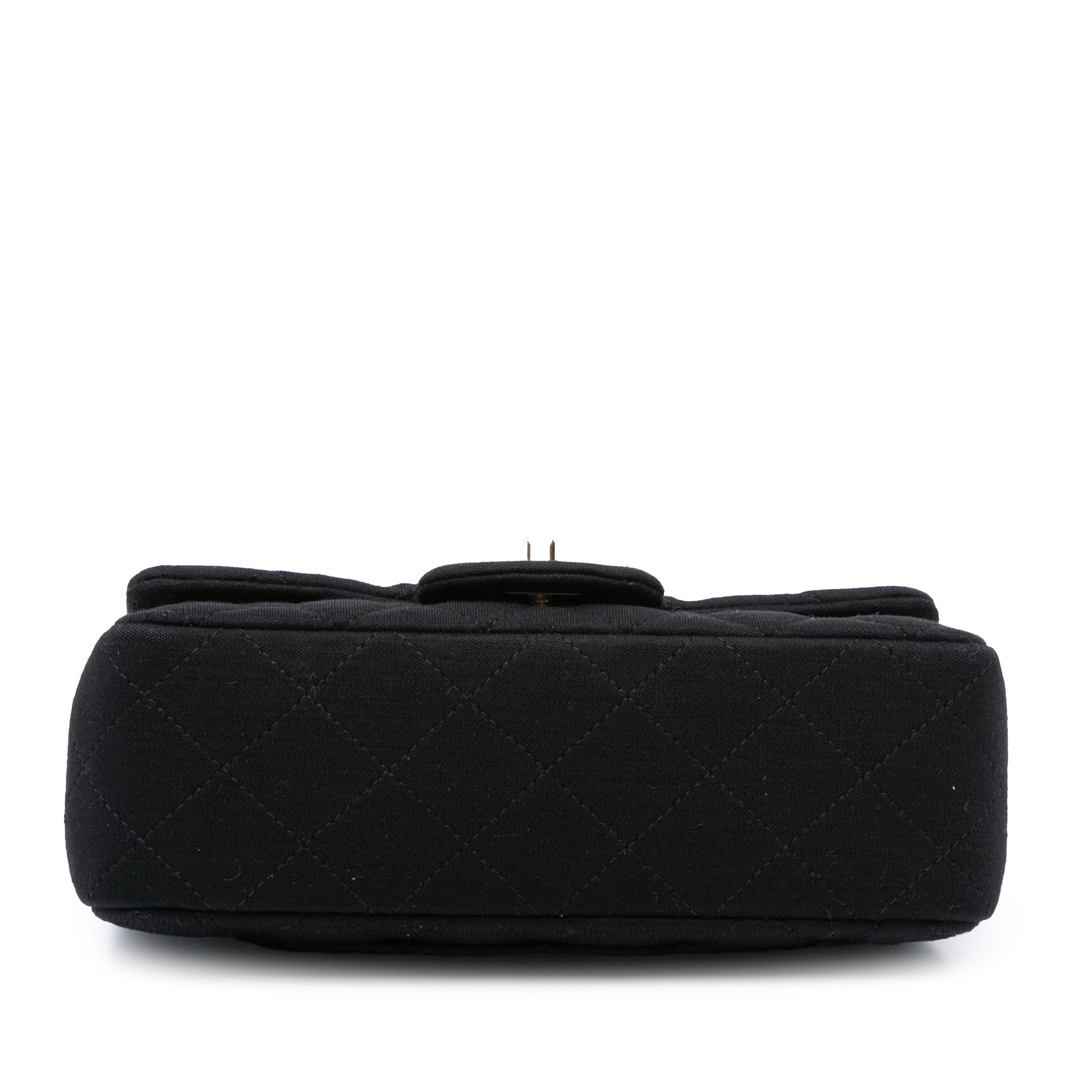 Black Chanel Mini Rectangular Classic Jersey Single Flap Crossbody Bag