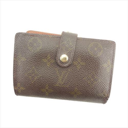 Louis Vuitton Bifold M61663 Portonevie Vienova Brown Beige Gold Wallet Case T6072
