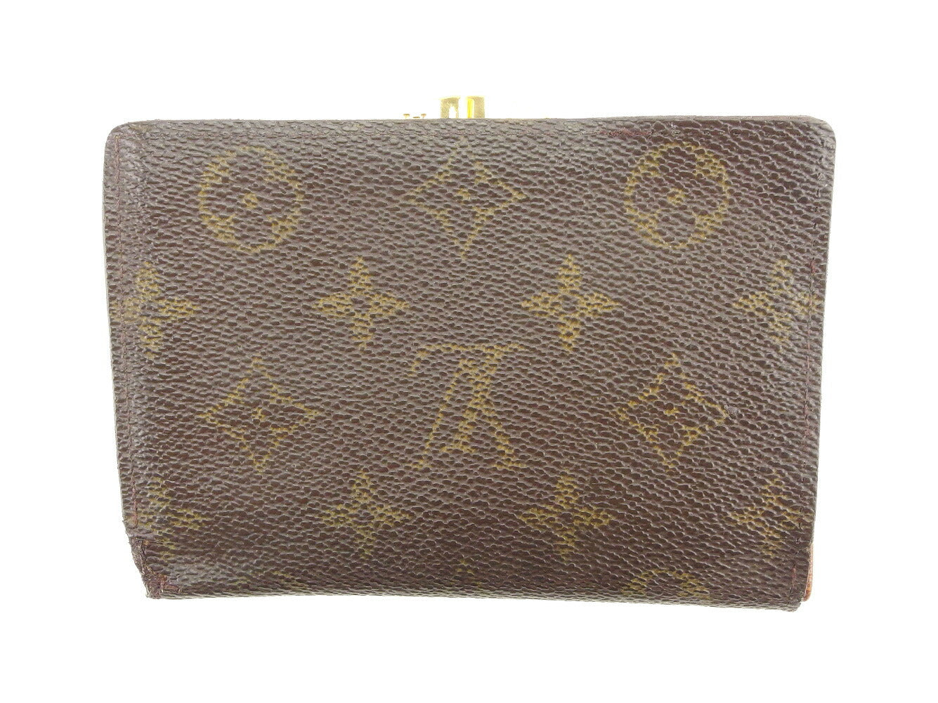 Louis Vuitton Bifold M61663 Portonevie Vienova Brown Beige Gold Wallet Case T6072
