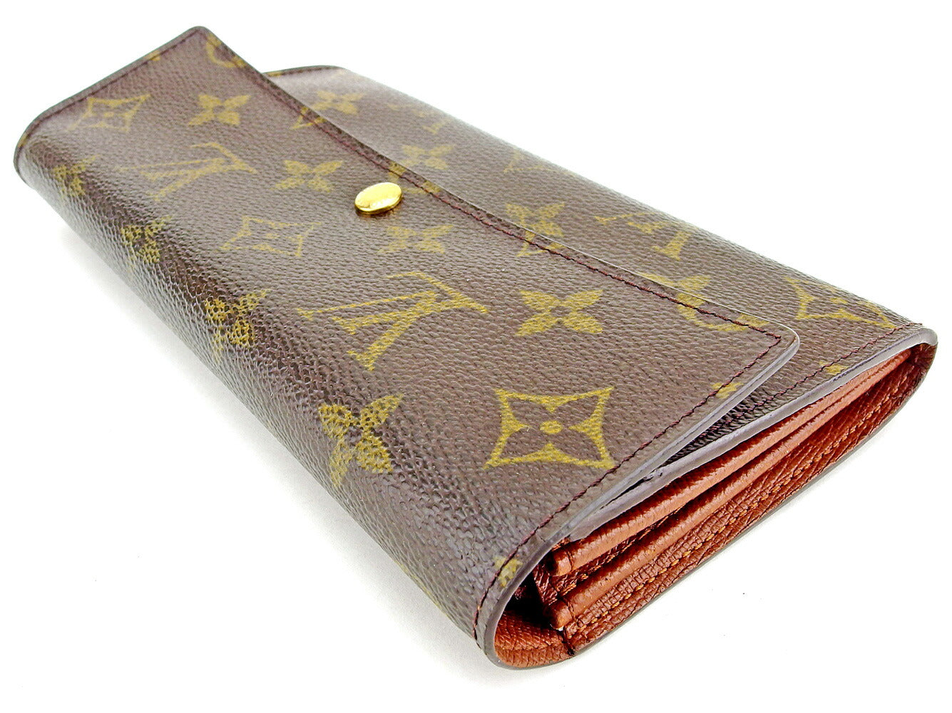 Louis Vuitton Long Purse M61725 Pochette Porto Brown Wallet Case T7575