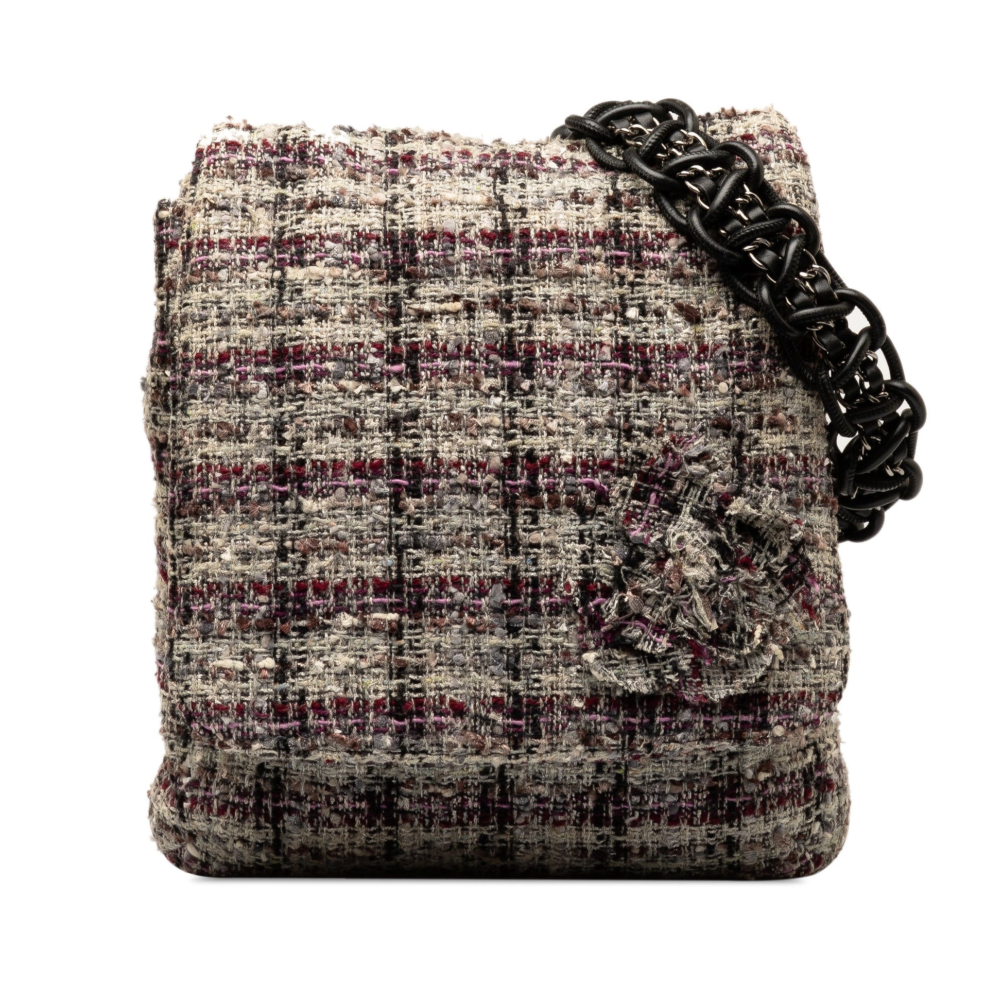CHANEL Tweed Camellia Crossbody Crossbody Bag
