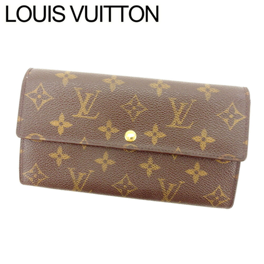 Louis Vuitton Long Purse M61725 Pochette Porto Brown Wallet Case T8322