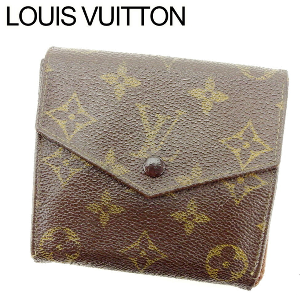 Louis Vuitton Bifold M61660 Portonebi old Brown Wallet Case T8329