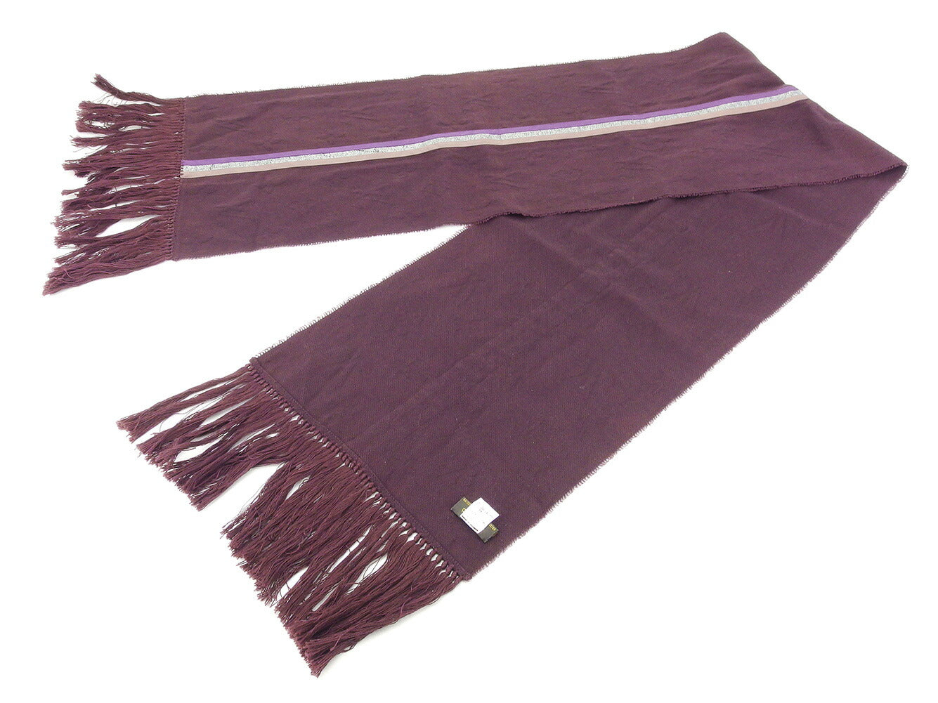 Louis Vuitton Scarf Purple Brown Silver