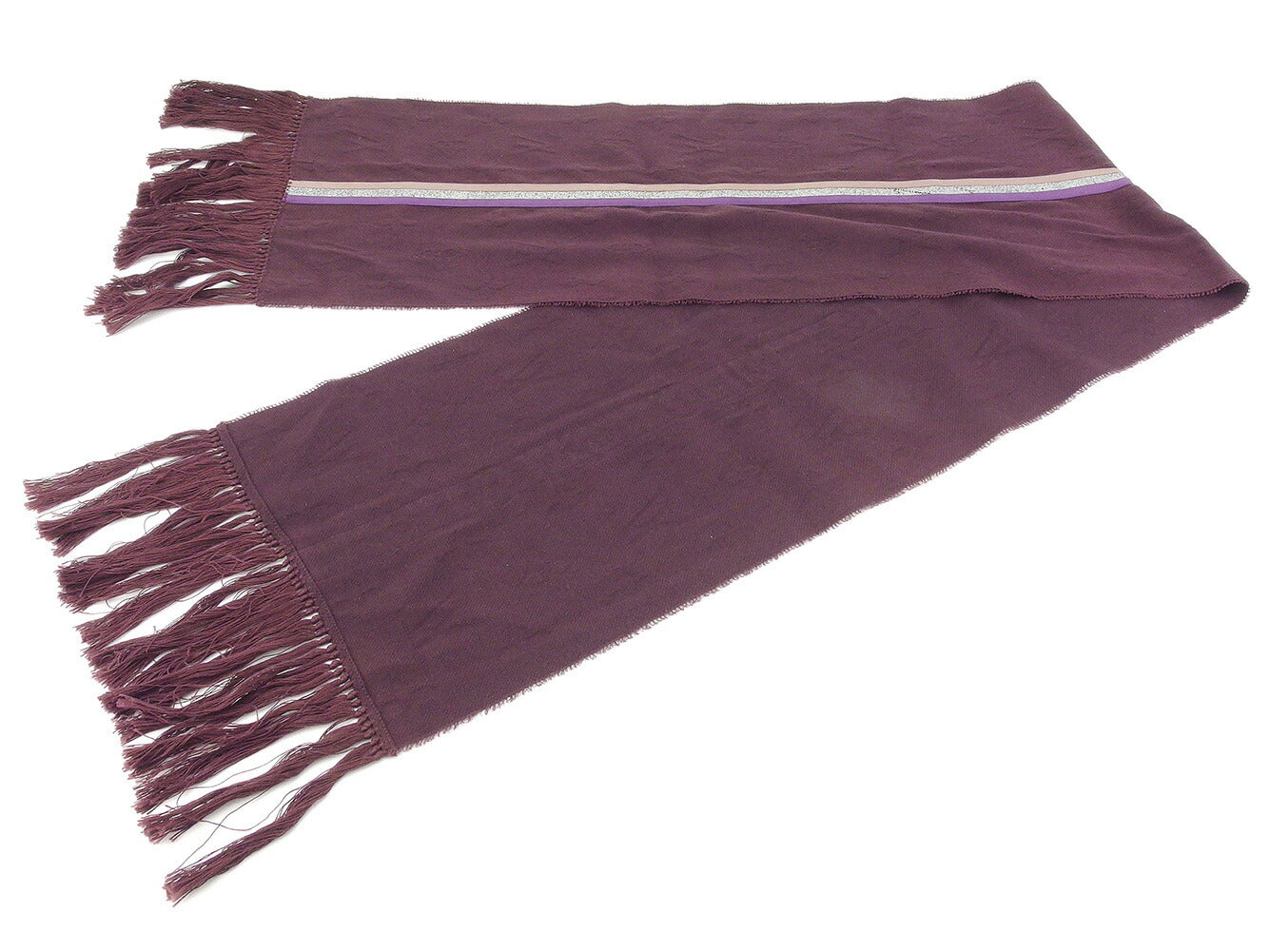 Louis Vuitton Scarf Purple Brown Silver