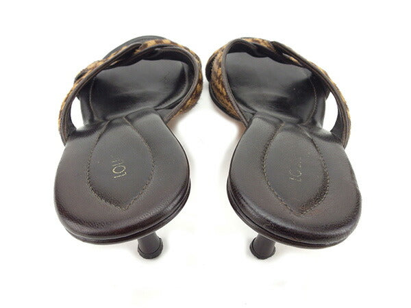 Louis Vuitton Mule x 36 Brown Beige Gold Shoes