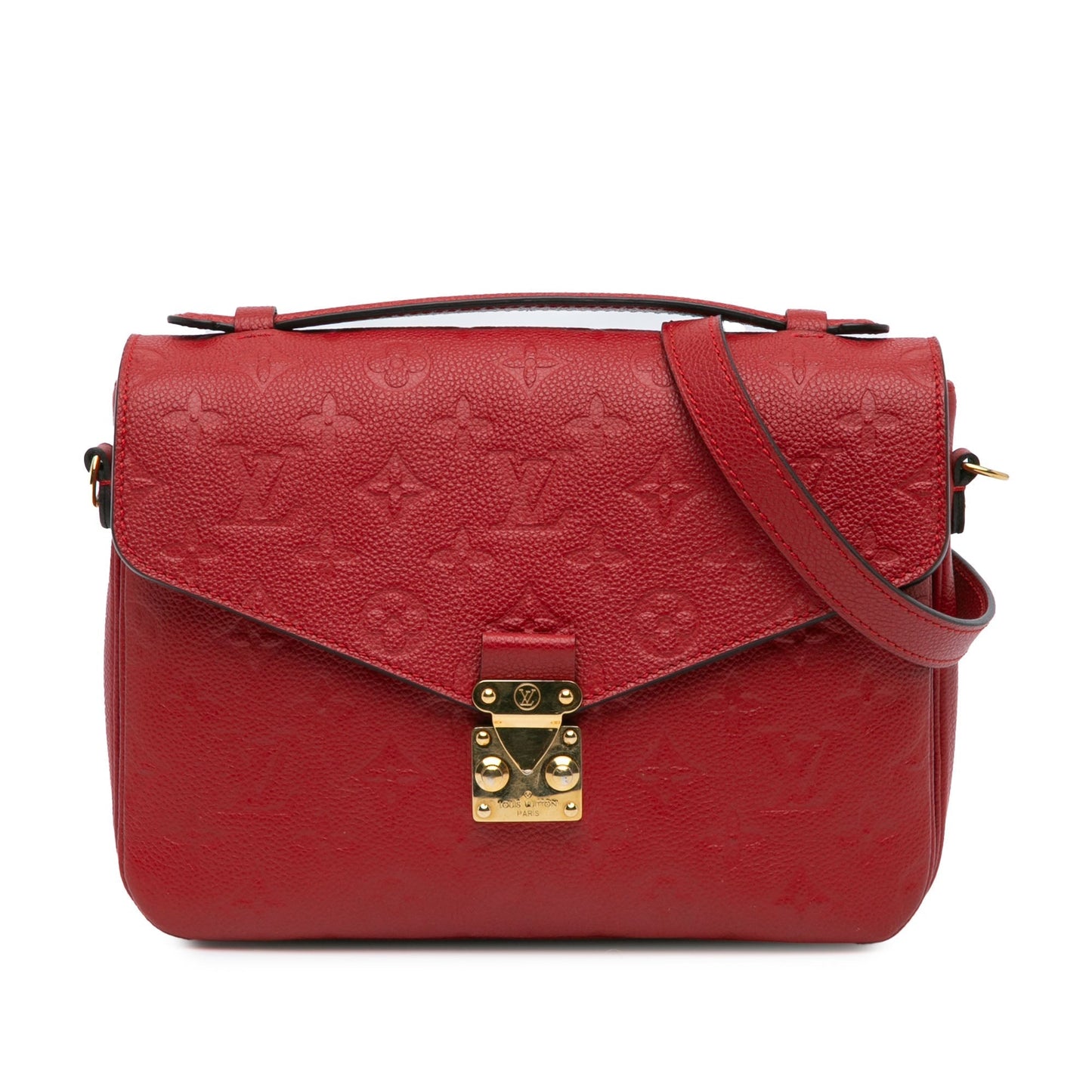 Red Louis Vuitton Monogram Empreinte Pochette Metis Satchel