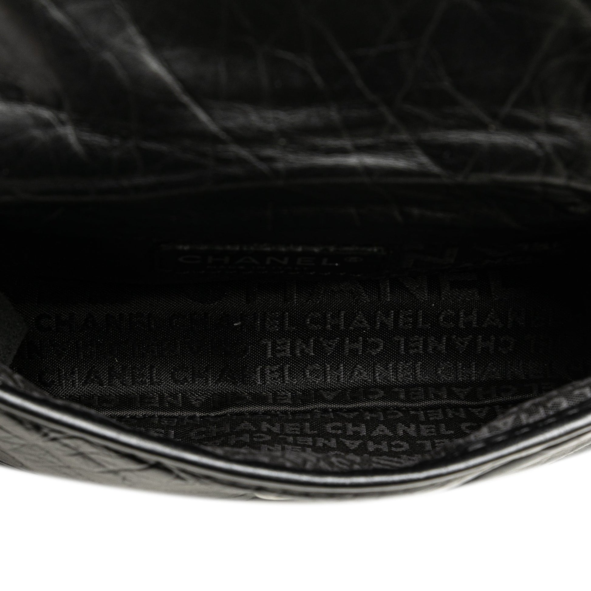 Black Chanel CC Aged Calfskin Logo Flap Belt Bag