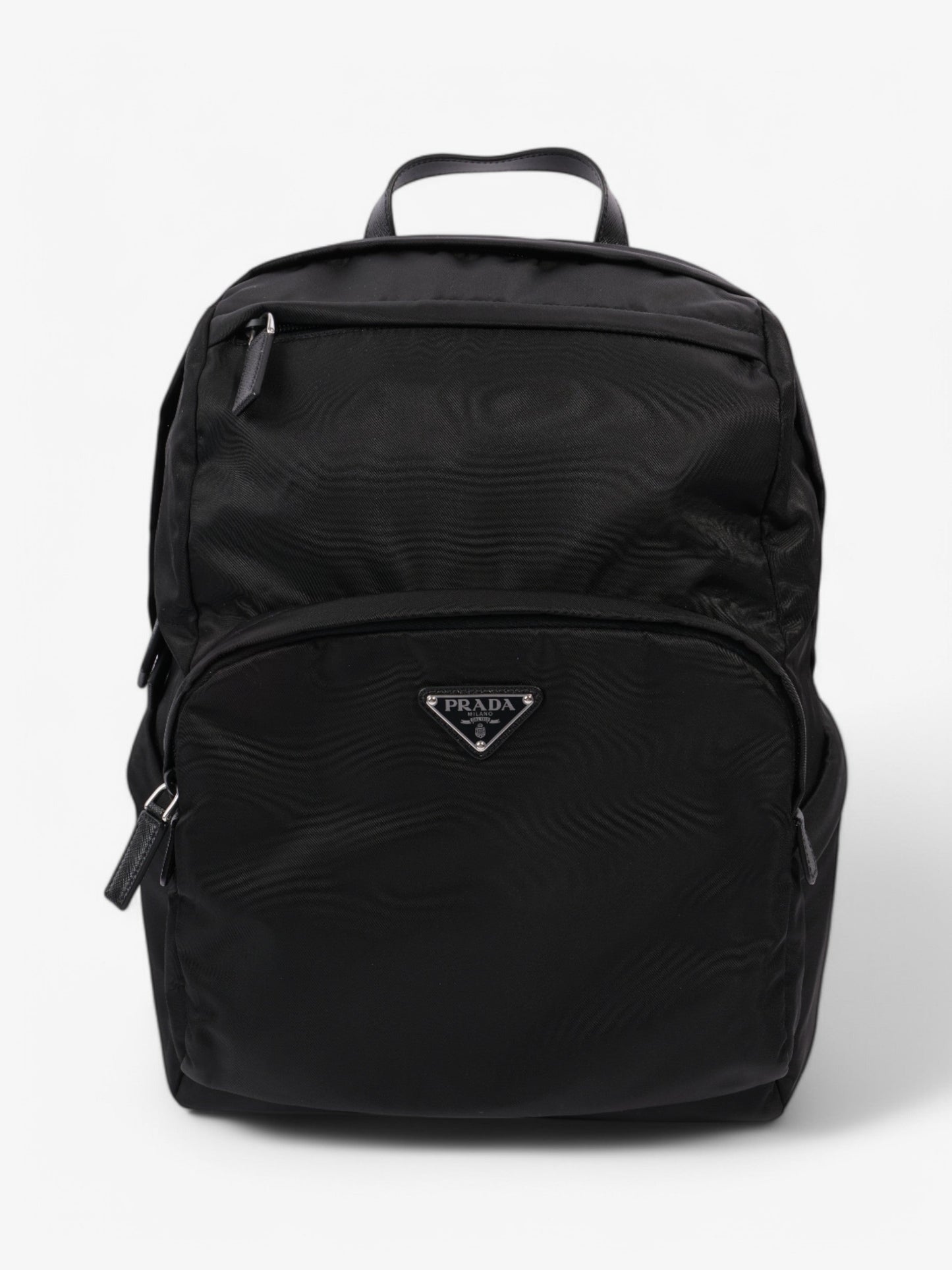 Prada Triangle Backpack Re Nylon Black Logo