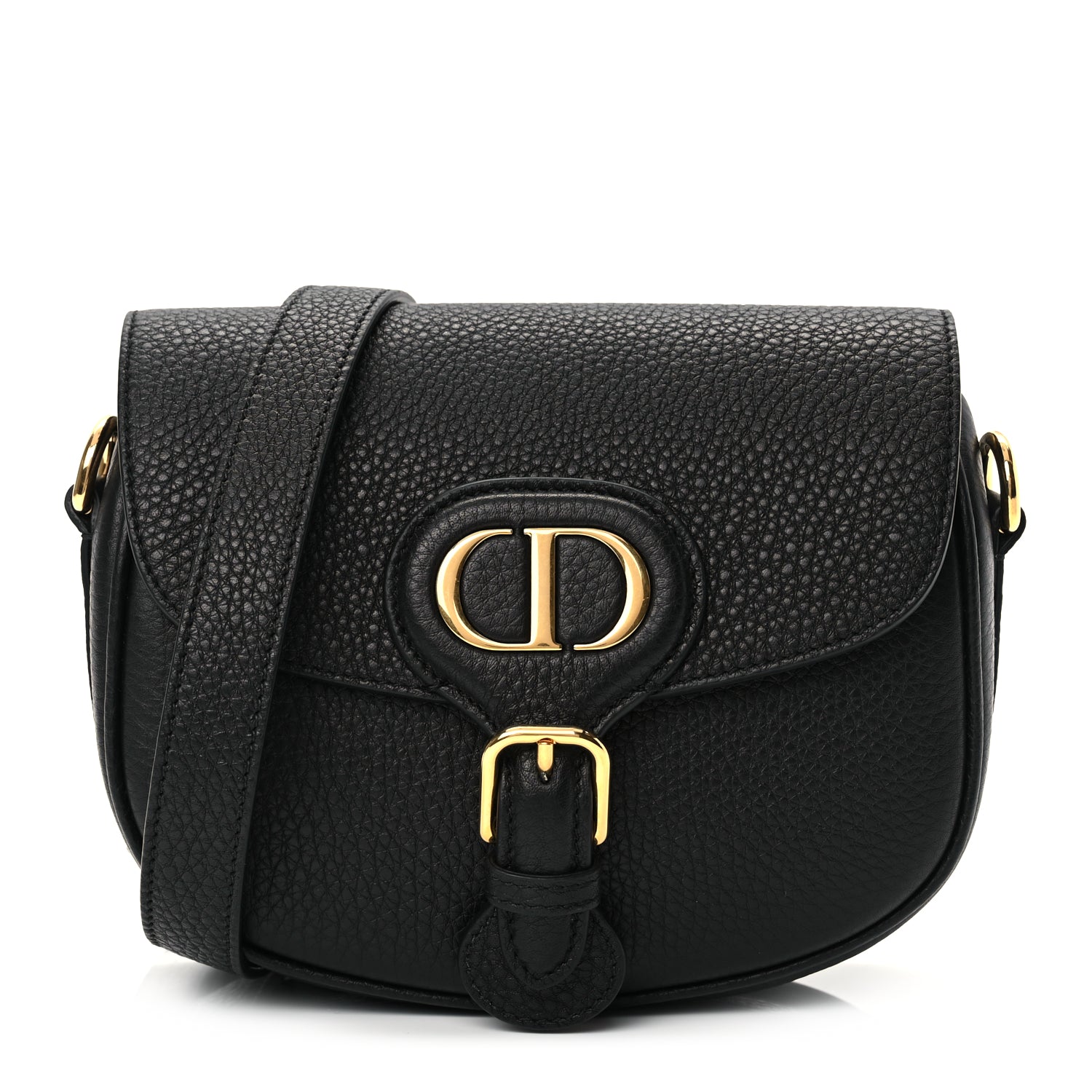 Dior Crossbody Bag Christian Grained Calfskin Bobby Black Small Flap