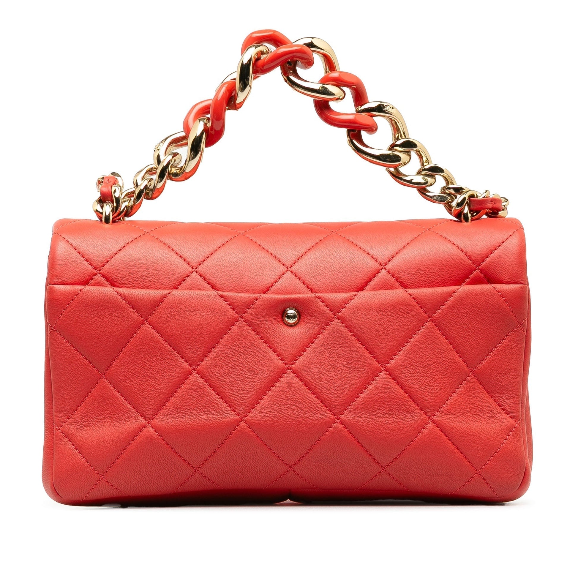 CHANEL Small Lambskin Elegant Chain Single Flap Satchel