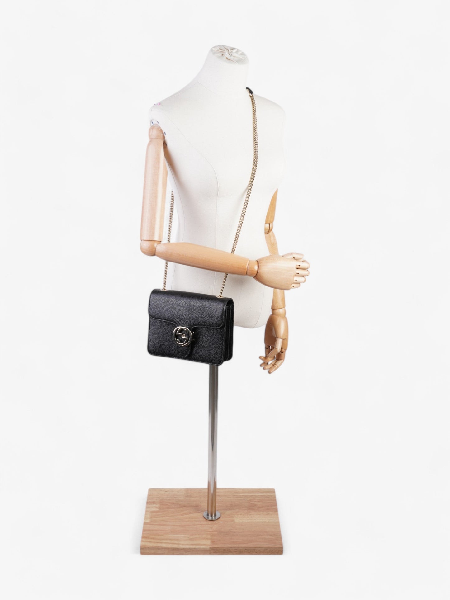 Gucci Dollar Interlocking Calfskin Crossbody Bag Leather Black Small 1