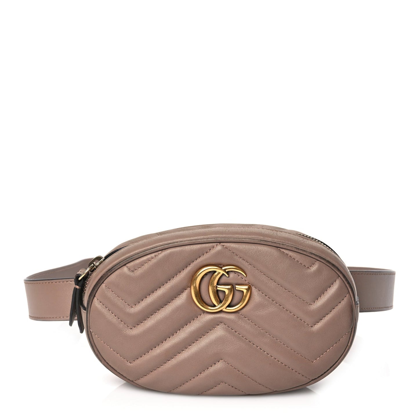 Gucci Calfskin Matelasse GG Marmont Belt Bag 85 34 Porcelain Rose