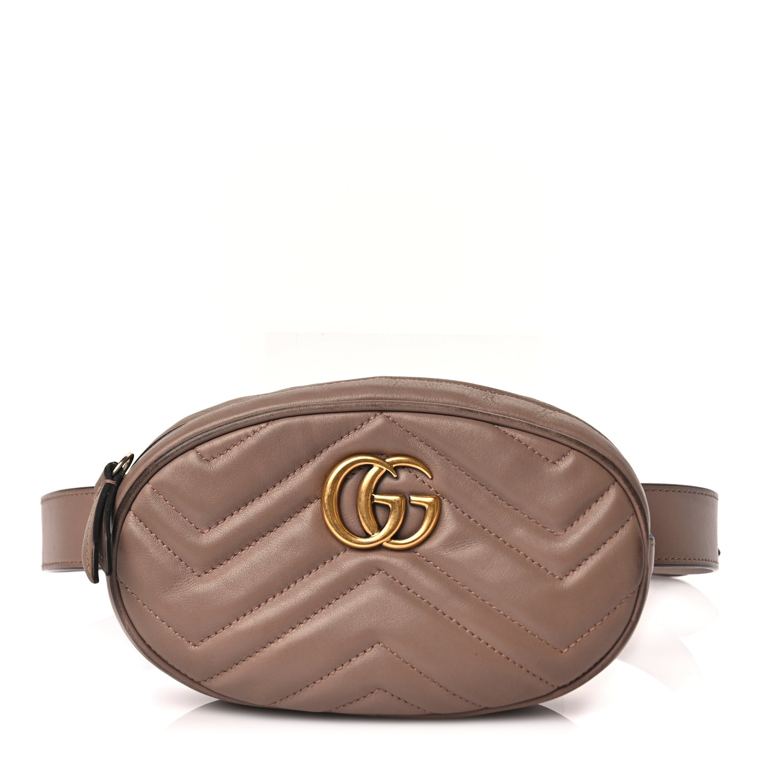 Gucci Calfskin Matelasse GG Marmont Belt Bag 85 34 Porcelain Rose