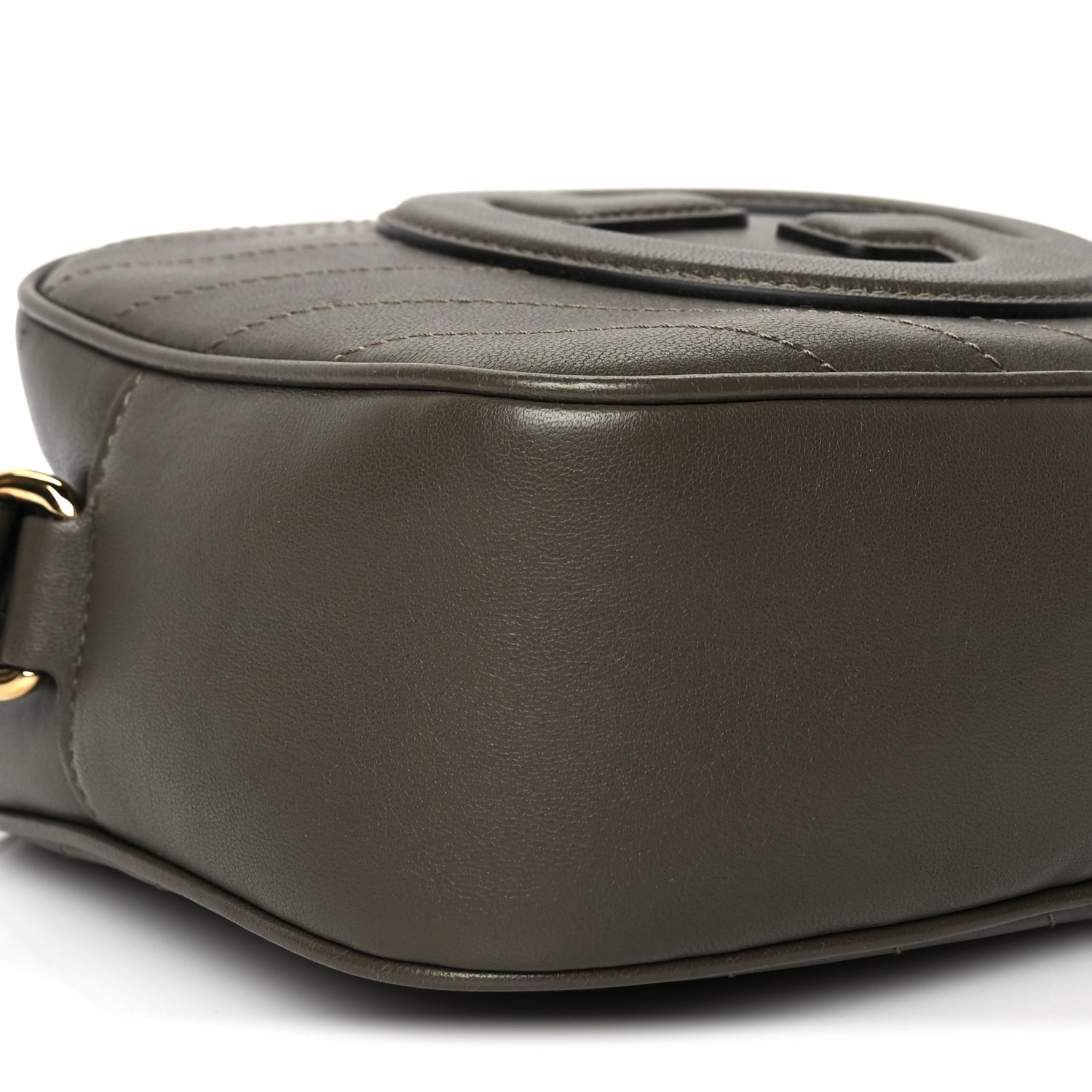 Gucci Sakai Be Green Calfskin Diagonal Stitched Small Blondie Shoulder Bag Craclet Brown